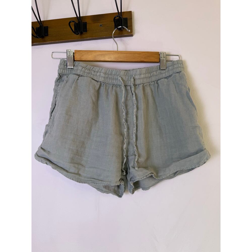 C&C California Sage Green Linen Blend Drawstring Shorts Small